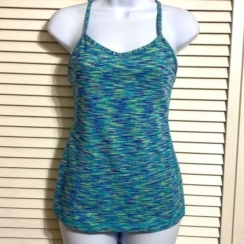 Lululemon athletica Power Y Tank. Color Space Dye Camo Alberta Lake